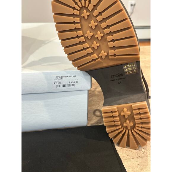 NEW Maje Brown Nubuck Combat Boots Brown size 41 - Picture 5 of 10